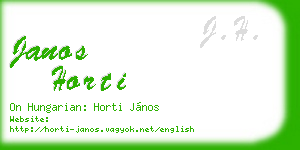 janos horti business card