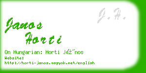 janos horti business card